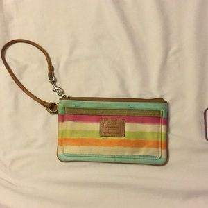 Watercolor coach wristlet