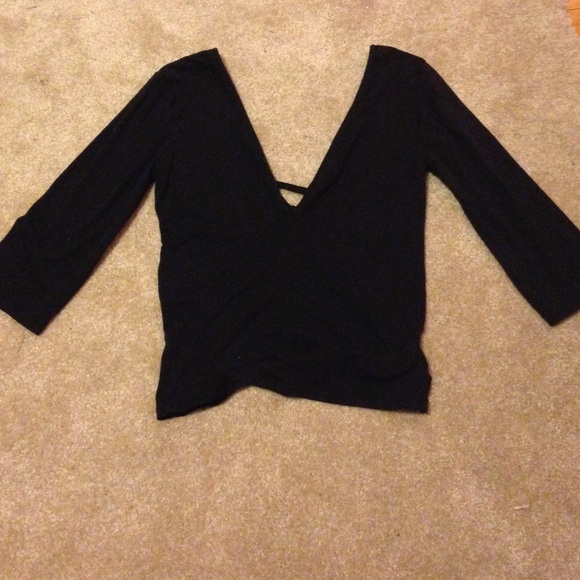 sexy low cut black shirt