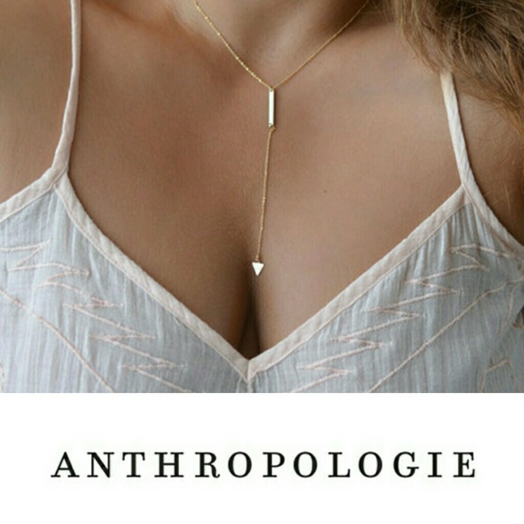 Anthropologie  Jewelry - Triangle & Bar Drop Necklace