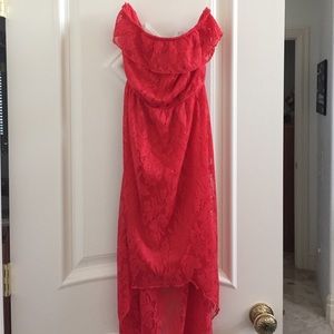 NEW High-Low Pink/Coral Lace Dress