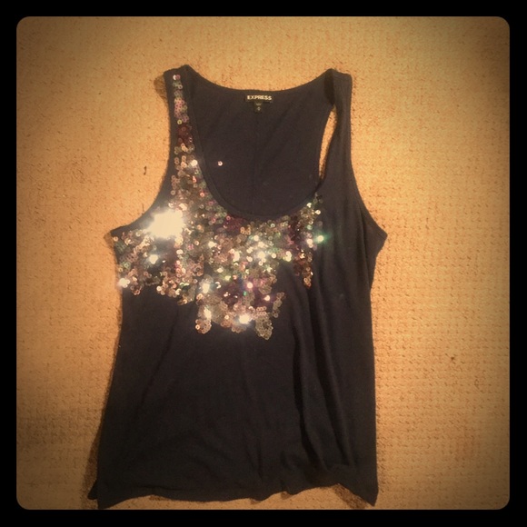 Sparkly navy top - Picture 1 of 4