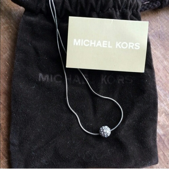 Michael Kors Silver Crystal Ball Necklace