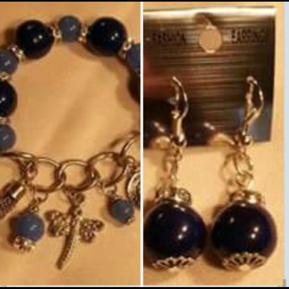 New blue chroma charm bracelet and earrings.