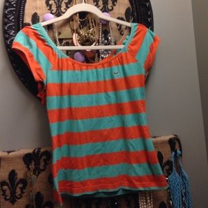 Lacoste Striped Boat Neck Top