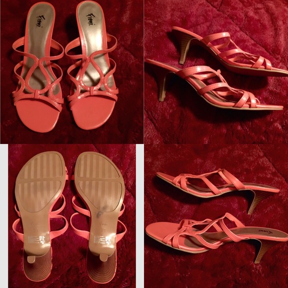 Cute coral sandals with small 3" heel! - Picture 2 of 3