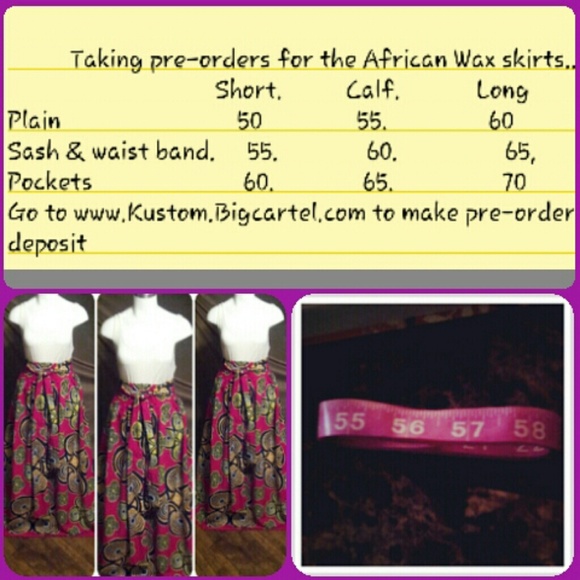 Kustom made African wax skirts / Beautiful prints