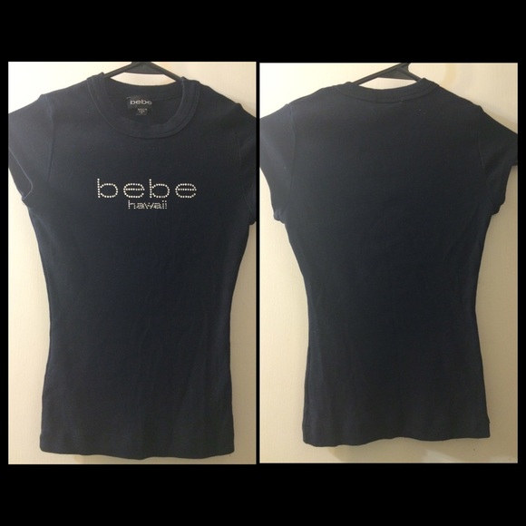 bebe Logo Hawaii Rhinestone-Tee