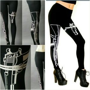 Machine Gun Leggings black and white