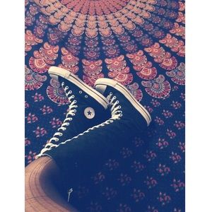 🌚Knee High Black Converse🌞