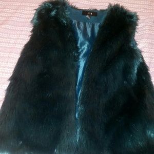 Green Faux Fur Vest Jacket