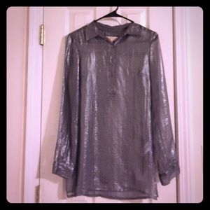 Michael Kors sheer metallic top
