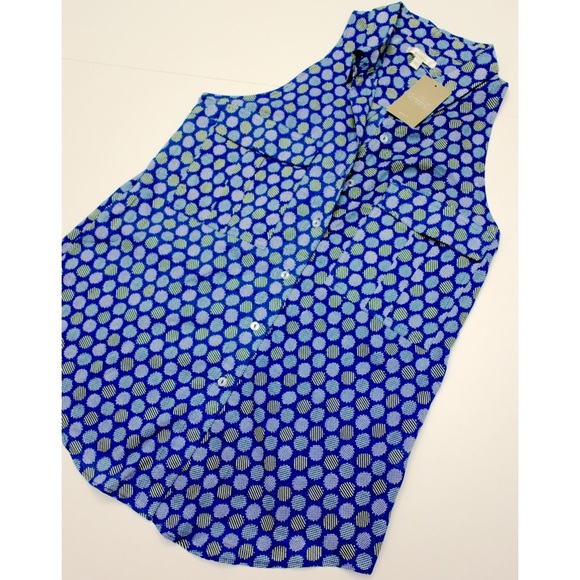 Anthropologie Tops - Button down polka dot anthropologie shirt