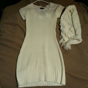 Macy's Sequin Hearts Belted Sweater Dress