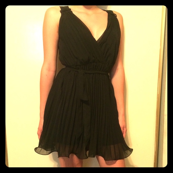 Black LUSH plunging neckline cocktail dress