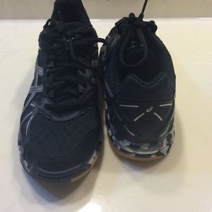 Asics black camo athletic shoes