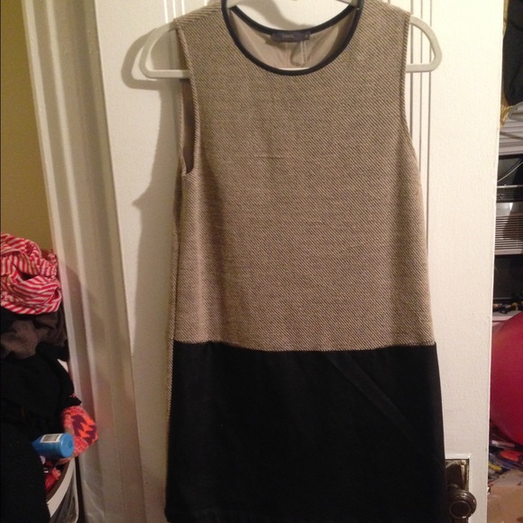 Anthropologie THML tweed pleather dress