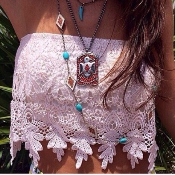 LF pink lace tube top