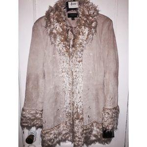 Tan Suede Leather Coat
