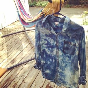 Hand dyed denim button down