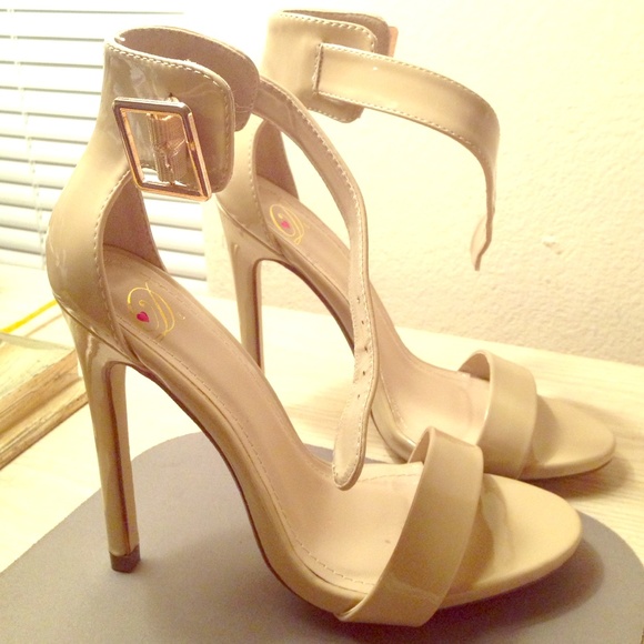 Nude strap heels