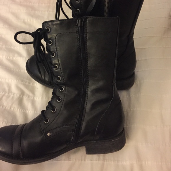 Black leather boots