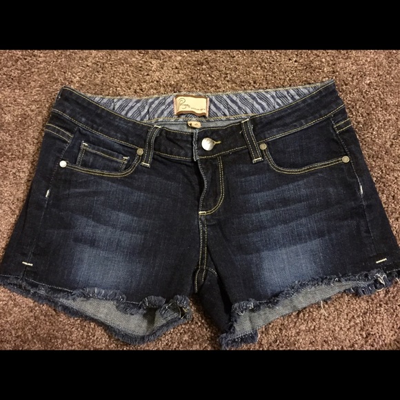 Paige dark denim cutoff style shorts