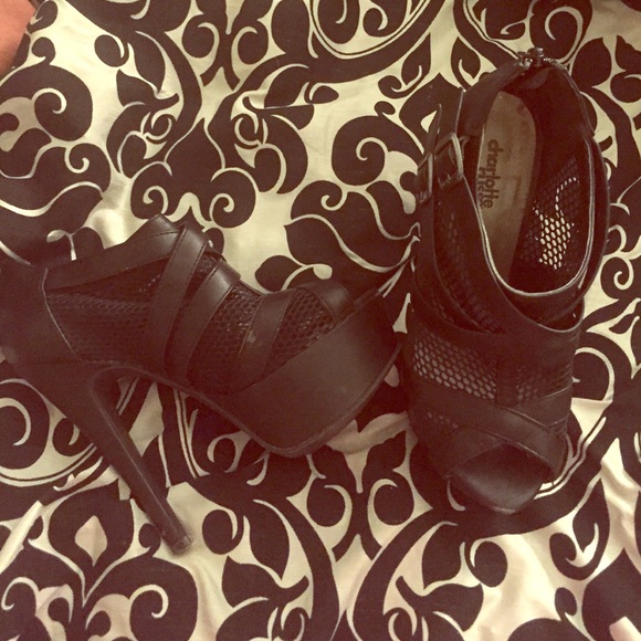 Black peep toe booties