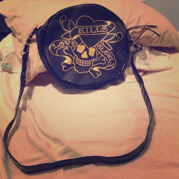 Ed hardy bag with across the chest strap