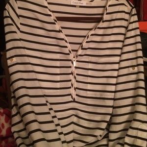 NWOT Calvin Klein striped shirt ✨