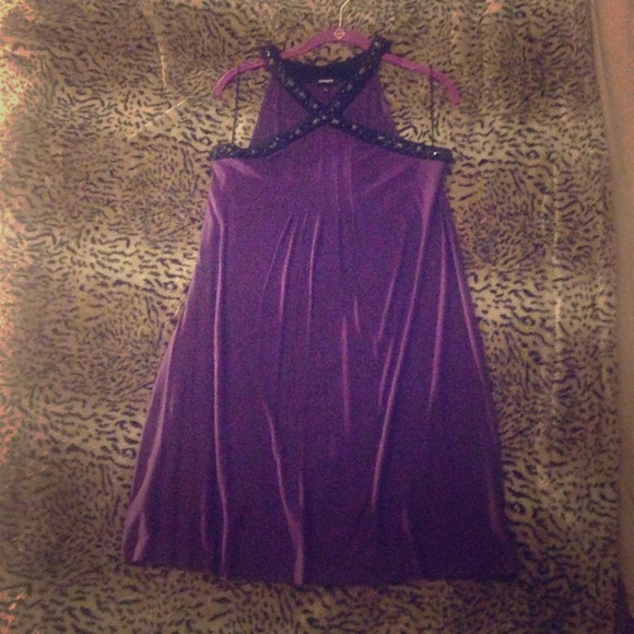 Black rhinestoned (Tunic) mini dress
