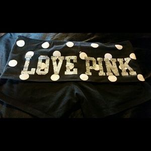 Victoria's Secret PINK bling fold-over yoga shorts