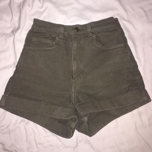 Army Green American Apparel High Waisted Shorts