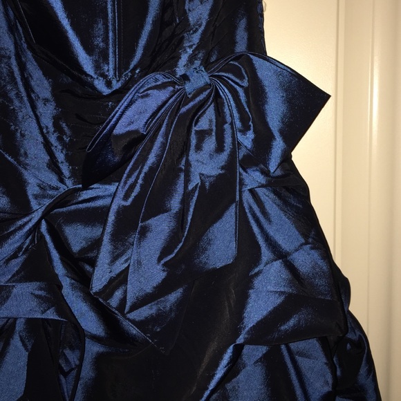 Short Blue Ruffled Dress - Picture 2 of 4