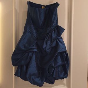 Short Blue Ruffled Dress