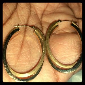 10k gold earrings two tone