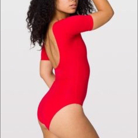American Apparel Red Short Sleeve T-Shirt Leotard