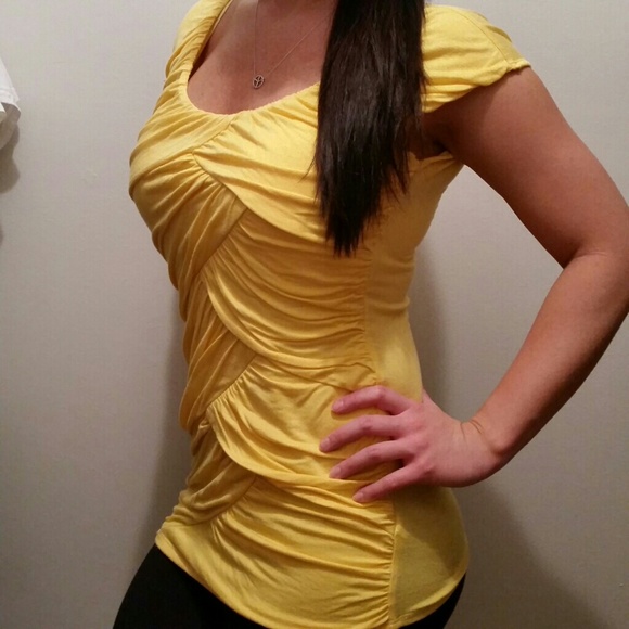 Yellow criss-cross Top