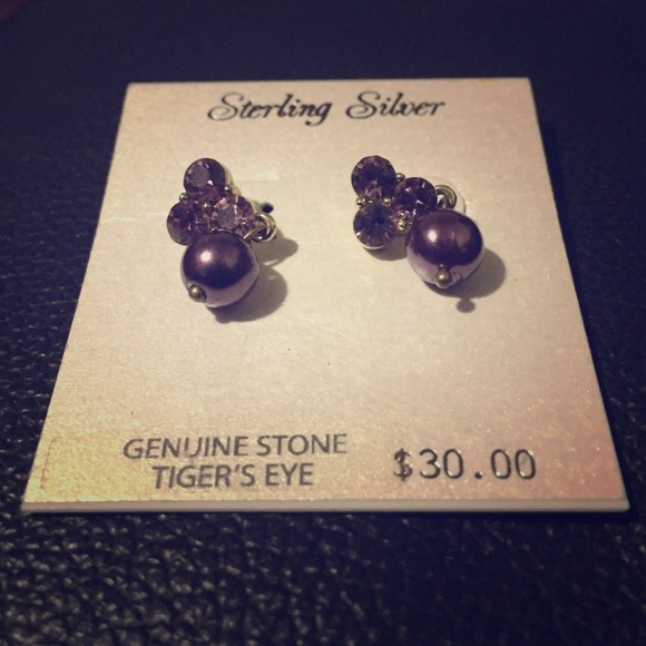 Purple Tiger's Eye Earrings