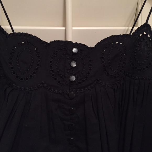 Catherine Malandrino black eyelet top - Picture 2 of 4