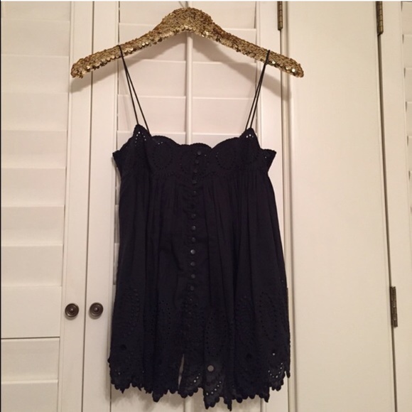 Catherine Malandrino black eyelet top - Picture 4 of 4