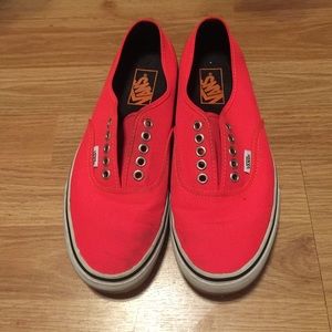 Neon Coral Vans Authentic size: 7.5mens