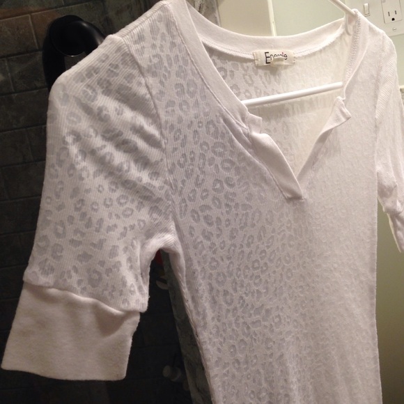 Sheer white leopard print
