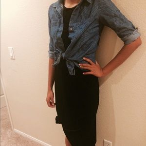 Vintage Black Velvet Maxi Dress