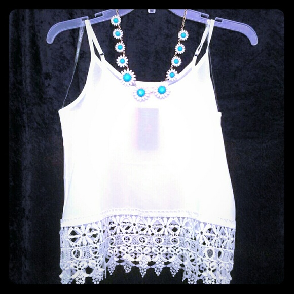 White Crop Lace top