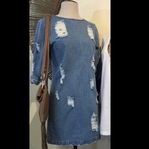 Distressed Denim Dress