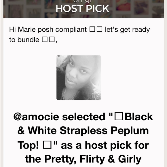 πHPπ 8/24/15 π B&W Strapless Peplum Top! π - Picture 3 of 3