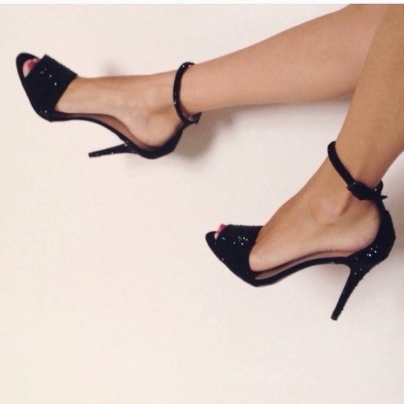 ZARA Basic Black Rhinestone Heels