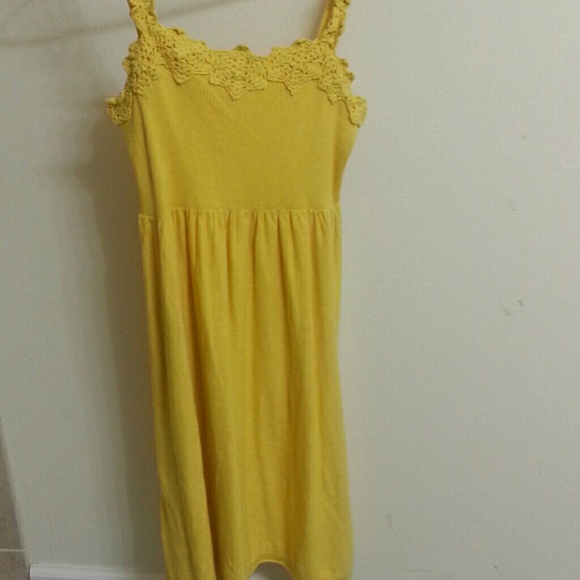Yellow summer spaghetti strap dress