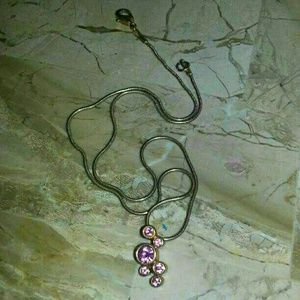 Gold-Plated Necklace with pink bubble stones