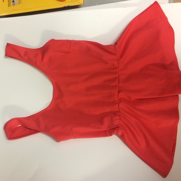 AQUA peplum top color tangerine